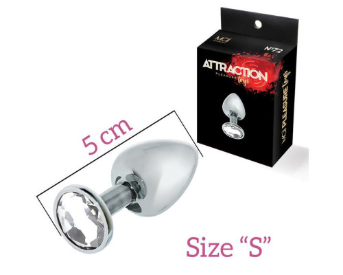 Анальна пробка з кристалом MAI Attraction Toys №72, довжина 5см, діаметр 2,5 см