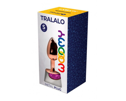 Анальна пробка Wooomy Tralalo Rose Gold Metal Plug MAGENTA S