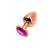 Анальна пробка Wooomy Tralalo Rose Gold Metal Plug MAGENTA S