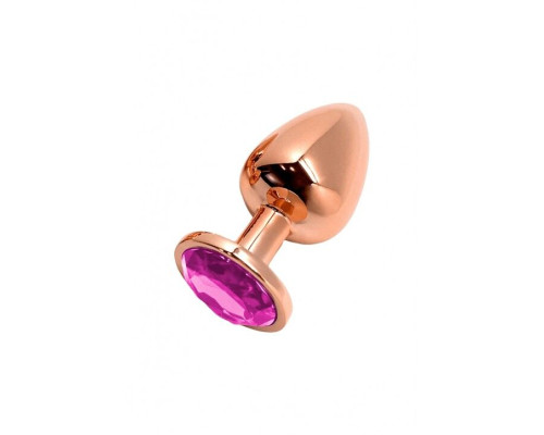 Анальна пробка Wooomy Tralalo Rose Gold Metal Plug MAGENTA S