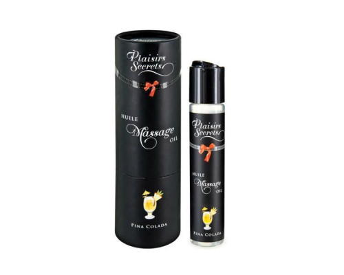 Масажна олія Plaisirs Secrets Pina Colada (59 мл) з афродизіаками, їстівна, подарункова упаковка