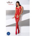 Бодистокинг с имитацией чулок и ажурной вставкой Passion BS072 red