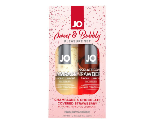 Набір лубрикантів System JO Sweet&Bubbly — Champagne & Chocolate Covered Strawberry (2×60 мл)