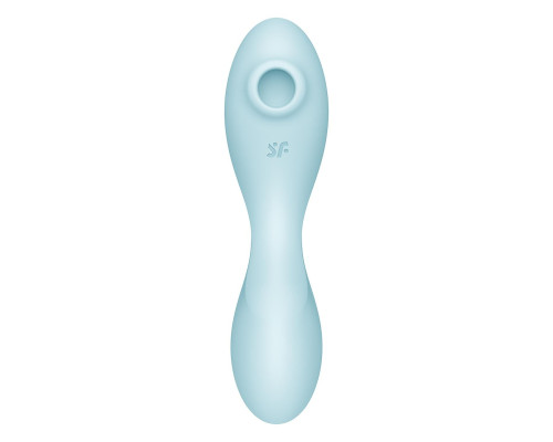 Вакуумний смарт-стимулятор із вібрацією Satisfyer Curvy Trinity 5 (Blue), керування зі смартфона