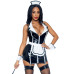 Leg Avenue Vinyl Naughty Maid L Black/Whirte