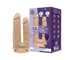 Фалоімітатор з вібрацією SilexD Double Gusto Vibro Flesh (Model 1 size 8" & 7") + LRS