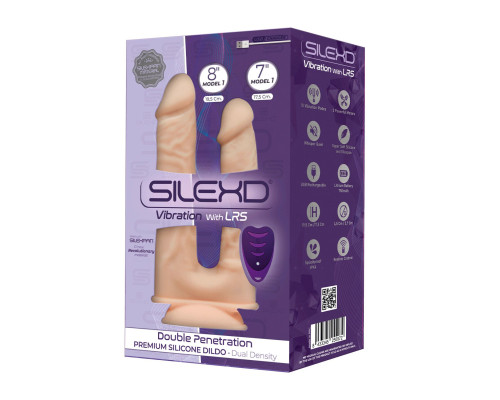 Фалоімітатор з вібрацією SilexD Double Gusto Vibro Flesh (Model 1 size 8" & 7") + LRS