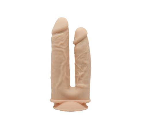 Фалоімітатор з вібрацією SilexD Double Gusto Vibro Flesh (Model 1 size 8" & 7") + LRS