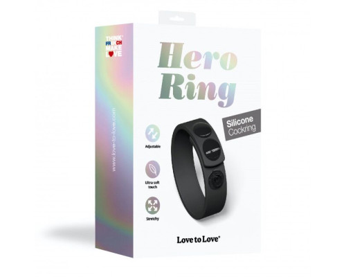 Регулируемое эрекционное кольцо на кнопках Love To Love HERO RING - BLACK ONYX