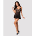 Obsessive 838-BAB-1 babydoll & thong black XXL
