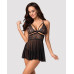 Obsessive 838-BAB-1 babydoll & thong black XXL