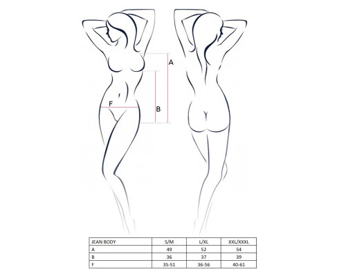 Боді монокіні під латекс JEAN BODY black S/M - Passion