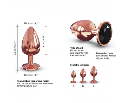 Металева анальна пробка із прикрасою у вигляді кристалу Dorcel - Diamond Plug L