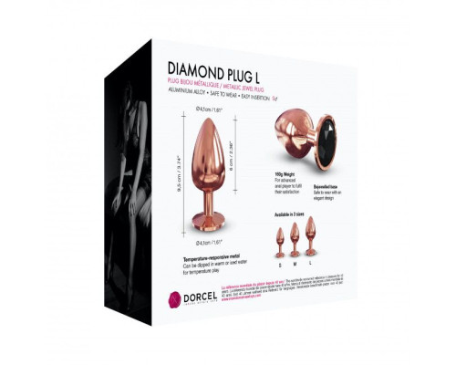 Металева анальна пробка із прикрасою у вигляді кристалу Dorcel - Diamond Plug L
