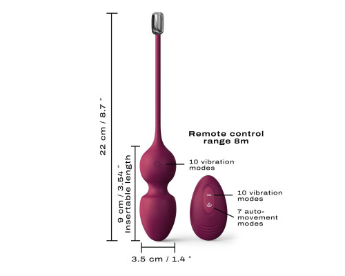 Вагінальні кульки з вібрацією та пультом Dorcel LOVE BALLS PLUM