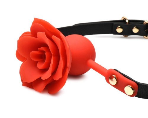 Кляп Master Series Blossom Silicone Rose Gag - Red