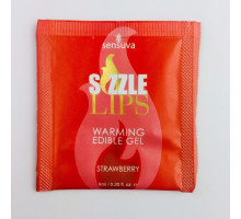 Пробник массажного геля Sensuva - Sizzle Lips Strawberry (6 мл)