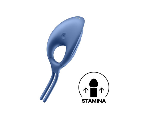 Эрекционное виброкольцо лассо Satisfyer Swordsman Blue, крепкая фиксация, 10 режимов, мощный мотор