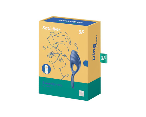Эрекционное виброкольцо лассо Satisfyer Swordsman Blue, крепкая фиксация, 10 режимов, мощный мотор