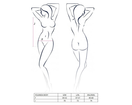 Боді монокіні з довгим рукавом і закритим плечем YOLANDA BODY black L/XL - Passion