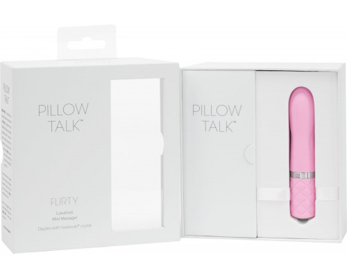 Розкішний вібратор PILLOW TALK - Flirty Pink з кристалом Сваровські, гнучка голівка
