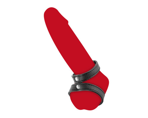 Двойное эрекционное кольцо с обхватом для мошонки Fetish Tentation Double Сockring