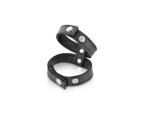 Двойное эрекционное кольцо с обхватом для мошонки Fetish Tentation Double Сockring