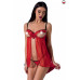Прозорий пеньюар з відкритими грудьми CHERRY CHEMISE red S/M - Passion Exclusive, трусики