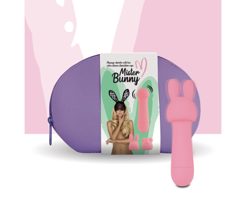 Міні-вібратор FeelzToys Mister Bunny Pink з двома насадками