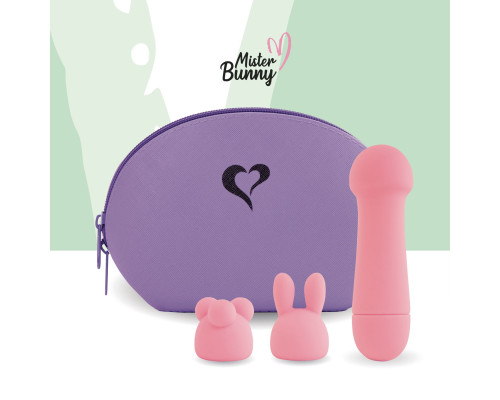 Міні-вібратор FeelzToys Mister Bunny Pink з двома насадками