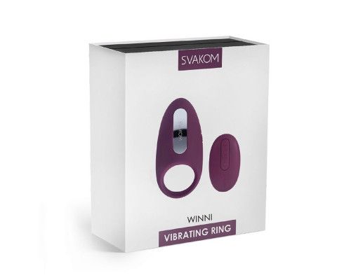 Эрекционное кольцо с вибрацией и пультом ДУ Svakom Winni Violet