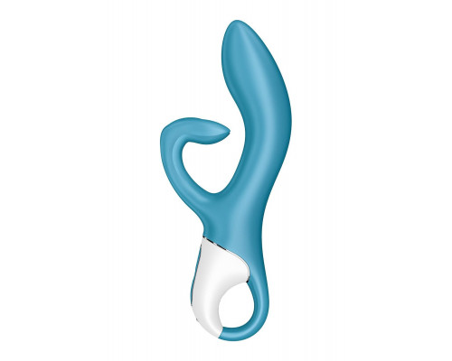 Вібратор-кролик із потрійним відростком Satisfyer Embrace me Turquoise, 2 мотори, діаметр 3,6 см