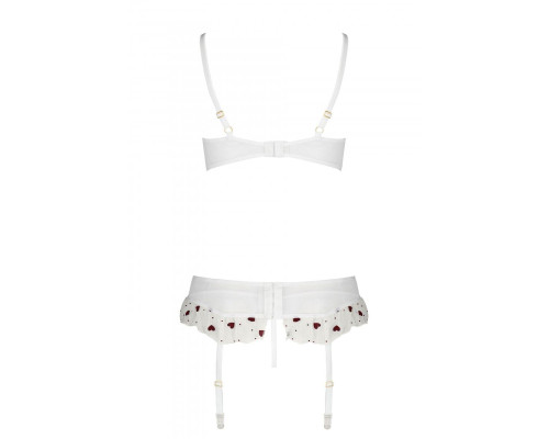 Сексуальний комплект з поясом для панчіх LOVELIA SET white L/XL - Passion