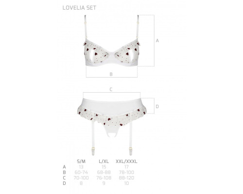 Сексуальний комплект з поясом для панчіх LOVELIA SET white L/XL - Passion