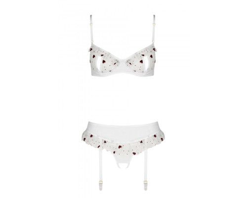 Сексуальний комплект з поясом для панчіх LOVELIA SET white L/XL - Passion