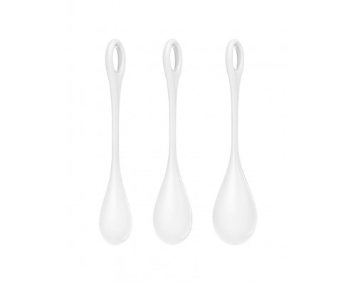 Набір йоні намистин Satisfyer Yoni Power 1 White, діаметр 2-2,5-3см, вага 22-46-74гр
