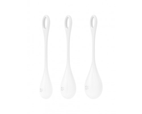 Набір йоні намистин Satisfyer Yoni Power 1 White, діаметр 2-2,5-3см, вага 22-46-74гр