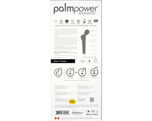 Потужний вібромасажер PalmPower EXTREME - Black водонепроникний, з плавним регулюванням