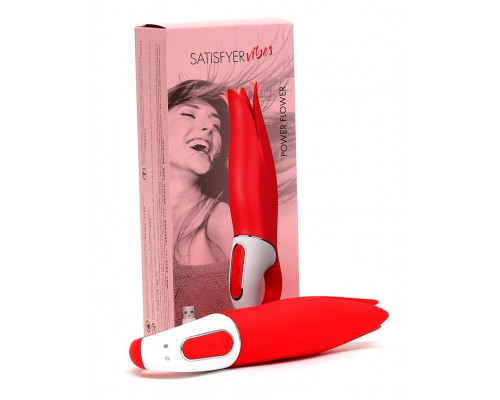 Потужний вібратор Satisfyer Vibes Power Flower з ніжними пелюстками, що тріпотять.