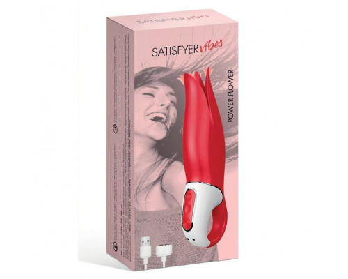 Потужний вібратор Satisfyer Vibes Power Flower з ніжними пелюстками, що тріпотять.