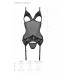 Корсет із підв’язками та ажурним ліфом Christa Corset black L/XL — Passion, стрінги в комплекті