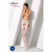 Еротичні колготки-бодістокінг Passion S022 white, імітація квіткових панчох та пояса для панчох