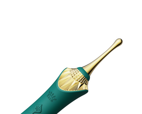 Вагінально-кліторальний вібратор Zalo — Bess Turquoise Green, багатофункціональний із насадками