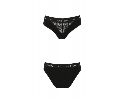 Трусики з широкою гумкою і мереживом Passion PS001 PANTIES black, size L
