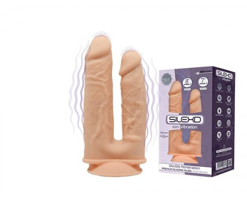 Фалоімітатор подвійний з вібрацією SilexD Double Gusto Flesh Motor (Model 1 size 8" & 7")