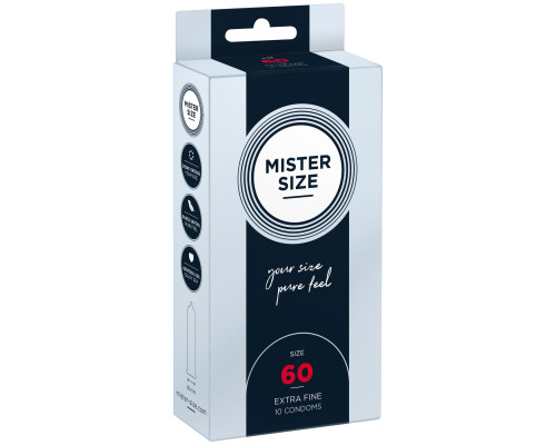 Презервативи Mister Size - pure feel - 60 (10 condoms), товщина 0,05 мм 