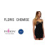Сорочка приталена з чашечками FLORIS CHEMISE black S/M - Passion Exclusive, трусики