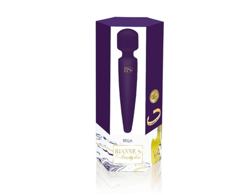 Вібромасажер Rianne S: Bella Mini Wand Purple, 10 режимів роботи, медичний силікон, подарункове пако