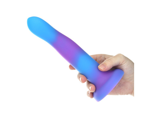 Фалоімітатор, що світиться у темряві, ADDICTION - Rave - 8" Glow in the Dark Dildo - Blue Purple