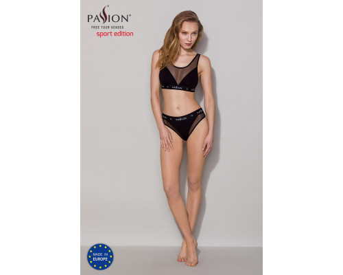 Топ з прозорою вставкою Passion PS002 TOP black, size M